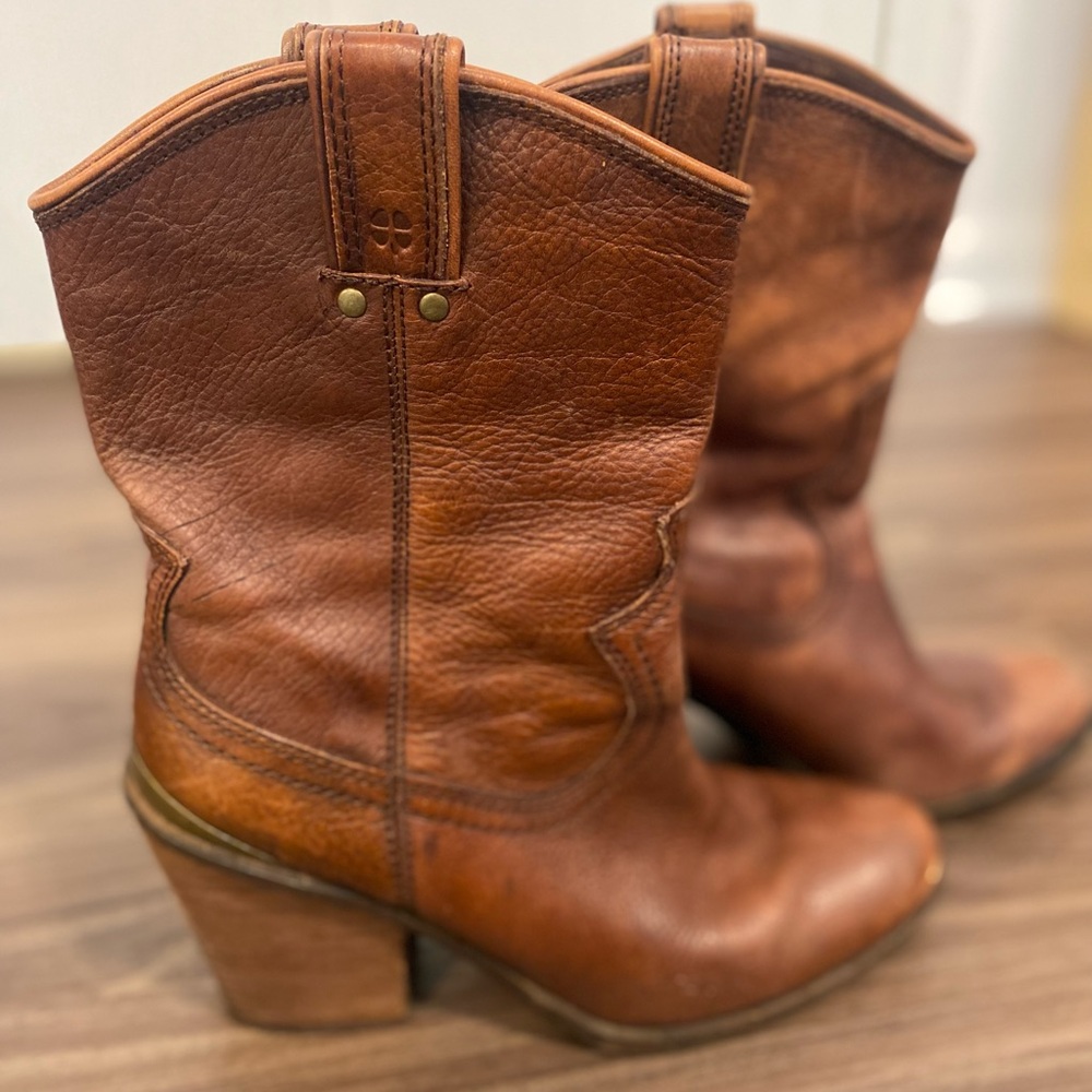 Lucky Brand LK ELLENA Brown Western Heeled Boot - Size 8.5 - Picture 4 of 8